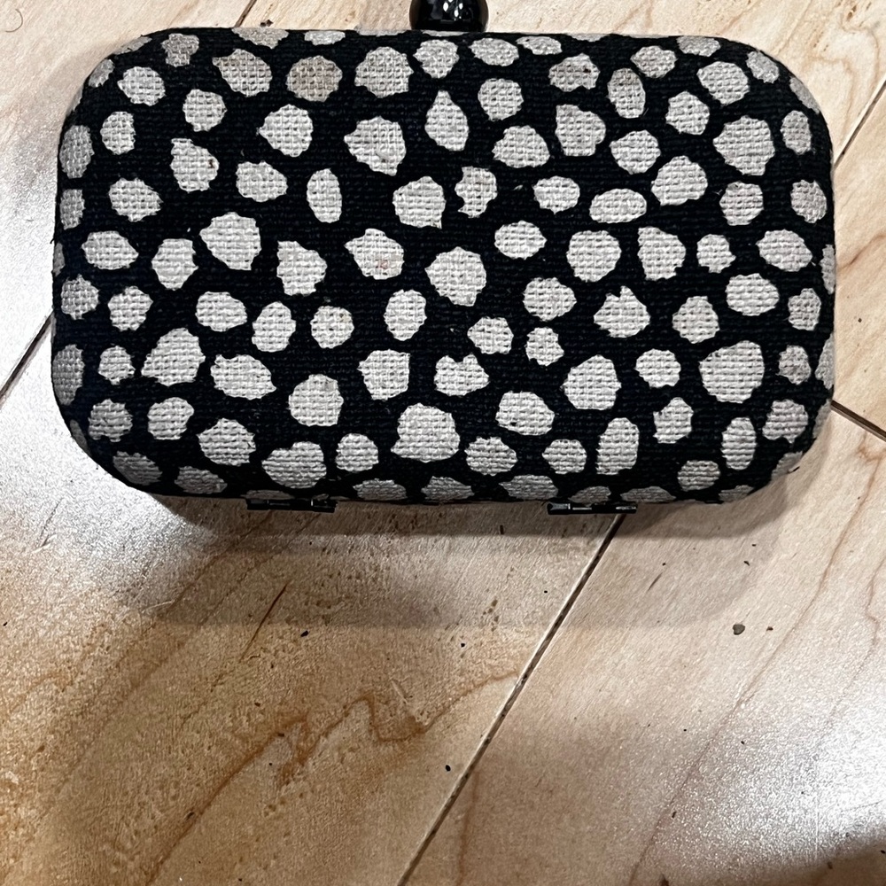 Ann Taylor LOFT Stylish Black and Cream Clutch